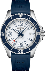 Breitling Superocean II Automatic 42mm White Dial Blue Rubber Strap Watch for Men - A17366D81A1S2 Watches Breitling   
