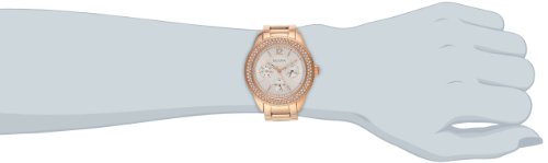 Bulova Crystal Silver Dial Rose Gold Steel Strap Watch for Women - 97N101 Watches Bulova   