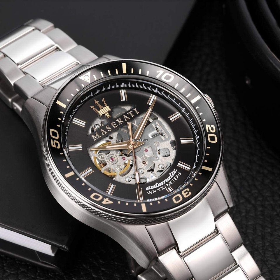 Maserati SFIDA Automatic Black Dial 44mm Stainless Steel Watch For Men - R8823140002 Watches Maserati   