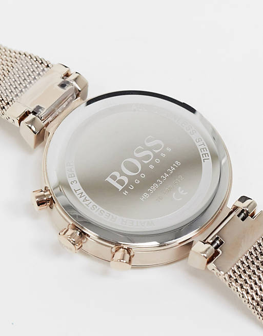 Hugo Boss Flawless White Dial Gold Mesh Bracelet Watch for Women - 1502553 Watches Hugo Boss   