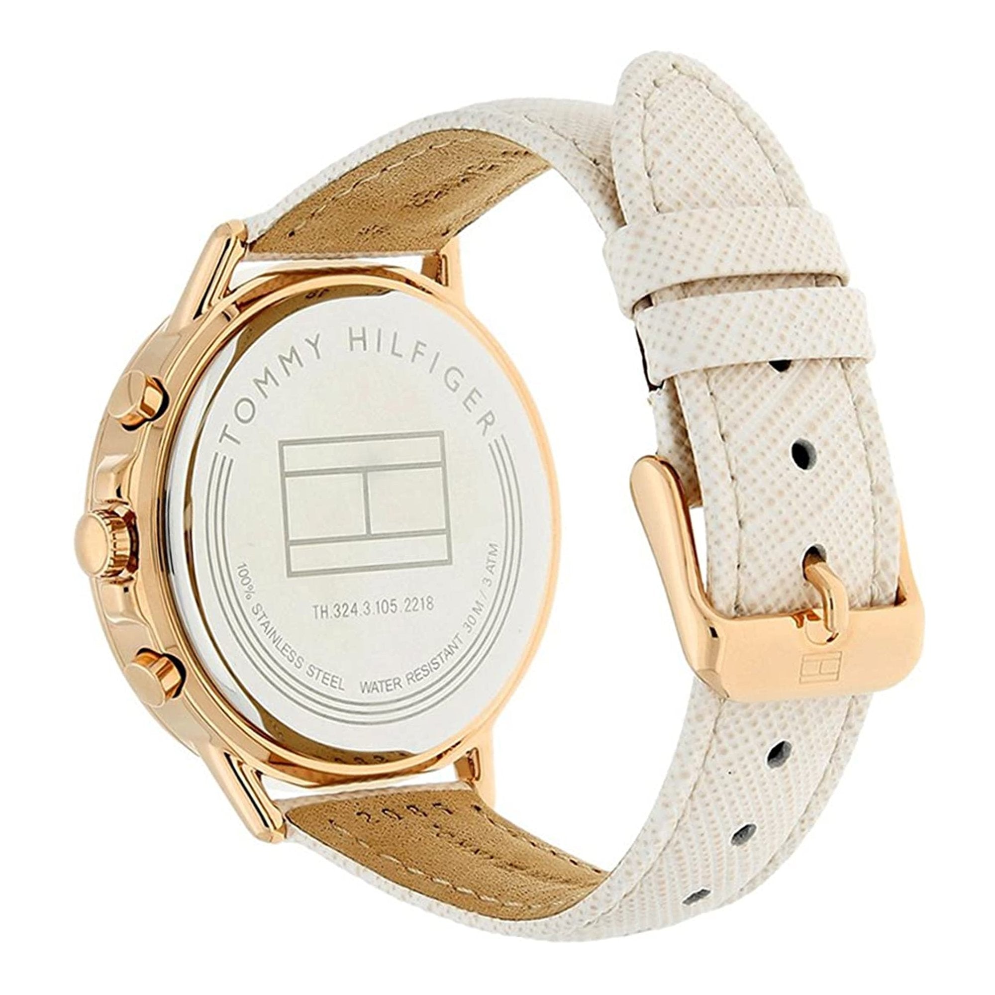 Tommy Hilfiger Carly Cream Dial Cream Leather Strap Watch for Women -1781789 Watches Tommy Hilfiger   