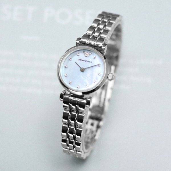 Emporio Armani Gianni Blue Dial Silver Stainless Steel Watch For Women - AR1961 Watches Emporio Armani   