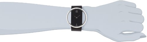 Calvin Klein Glam Transparent Dial Black Leather Strap Watch for Women - K9423107 Watches Calvin Klein   