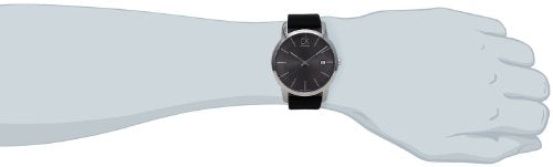 Calvin Klein City Quartz Black Dial Black Leather Strap Watch for Men - K2G2G1C3 Watches Calvin Klein   