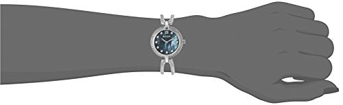 Bulova Crystal Black Mother of Pearl Dial Silver Steel Strap Watch for Women - 96L224 Watches Bulova   