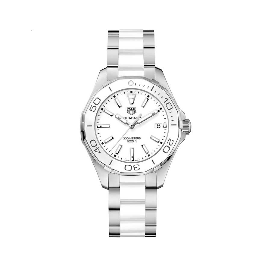 Tag Heuer Aquaracer Quartz 35mm White Dial Two Tone Steel Strap Watch Women - WAY131B.BA0914 Watches Tag Heuer   