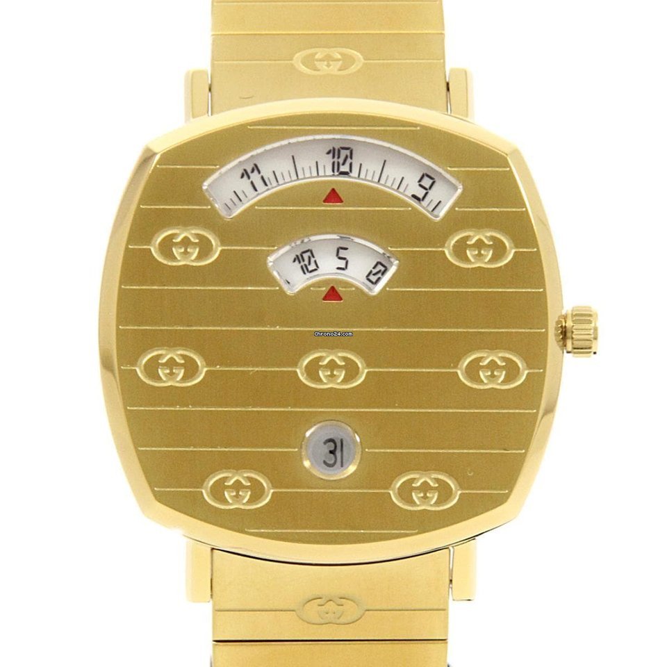 Gucci Grip Yellow Gold Dial Yellow Gold Steel Strap Unisex Watch -  YA157403 Watches Gucci   