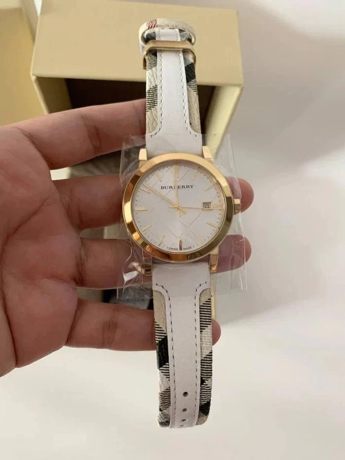 Burberry The City White Dial White Leather Strap Watch for Women - BU9015 Watches Burberry   