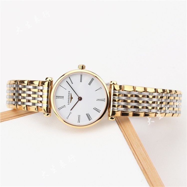 Longines La Grande Classique White Dial White Dial Two Tone Mesh Bracelet Watch for Women - L4.209.2.12.7 Watches Longines   