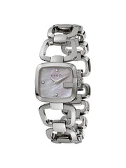 Gucci G Gucci Diamond Mother of Pearl Dial Silver Steel Strap Watch For Women - YA125502 Watches Gucci   