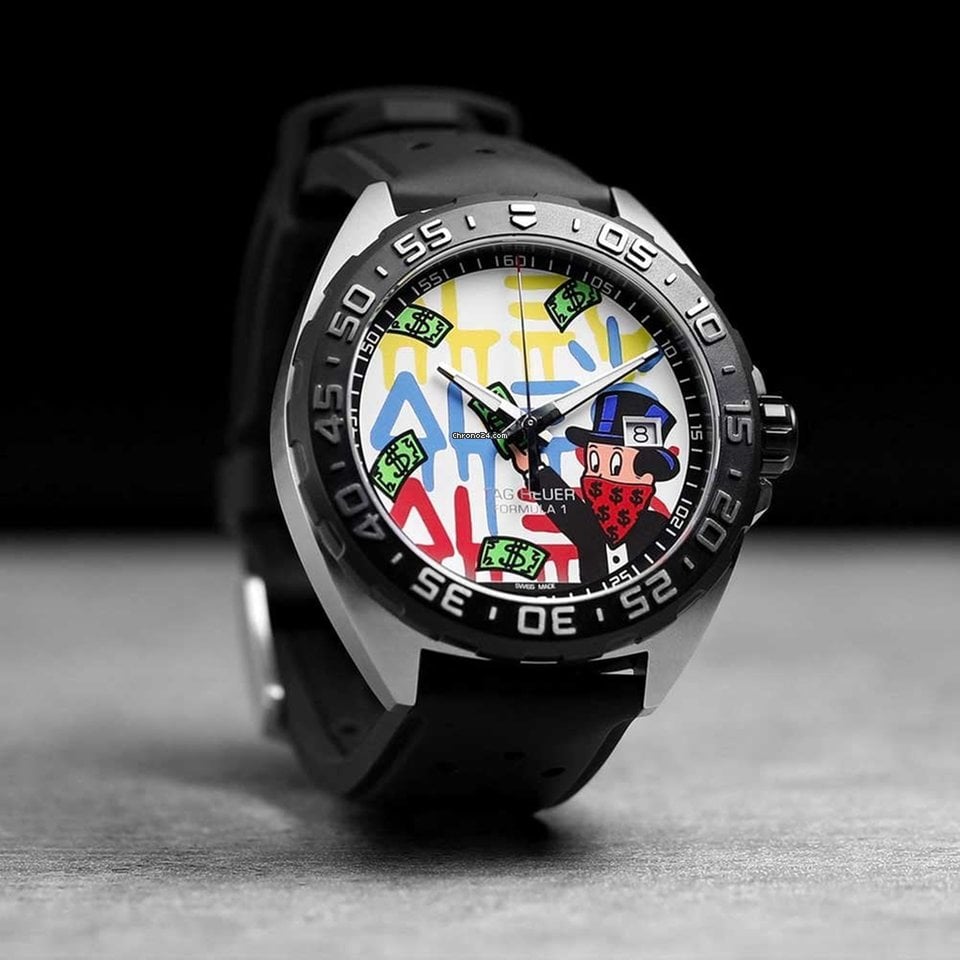 Tag Heuer Formula 1 Alec Monopoly Special Edition Black Rubber Strap Watch for Men - WAZ1119.FT8023 Watches Tag Heuer   