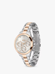 Hugo Boss Hera Chronograph Silver Dial Two Tone Steel Strap Watch for Women -1502446 Watches Hugo Boss   