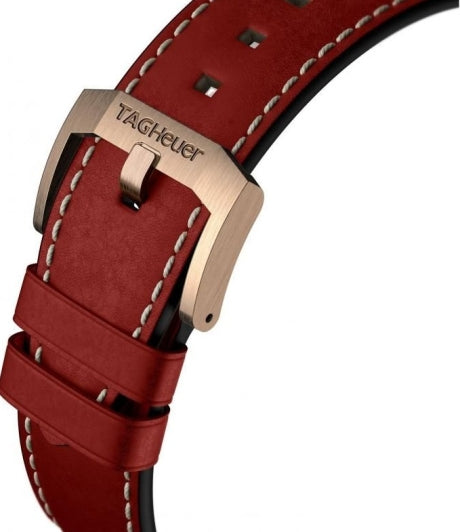 Tag Heuer Autavia Calibre 5 Chinese New Year Maroon Dial Maroon Leather Strap Watch for Men - WBE5193.FC8300 Watches Tag Heuer   