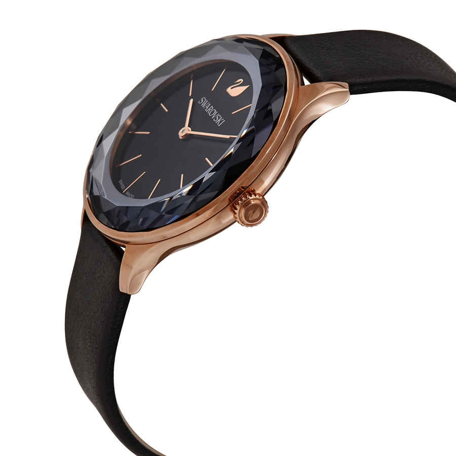 Swarovski Octea Nova Grey Dial Grey Leather Strap Watch for Women - 5295358 Watches Swarovski   