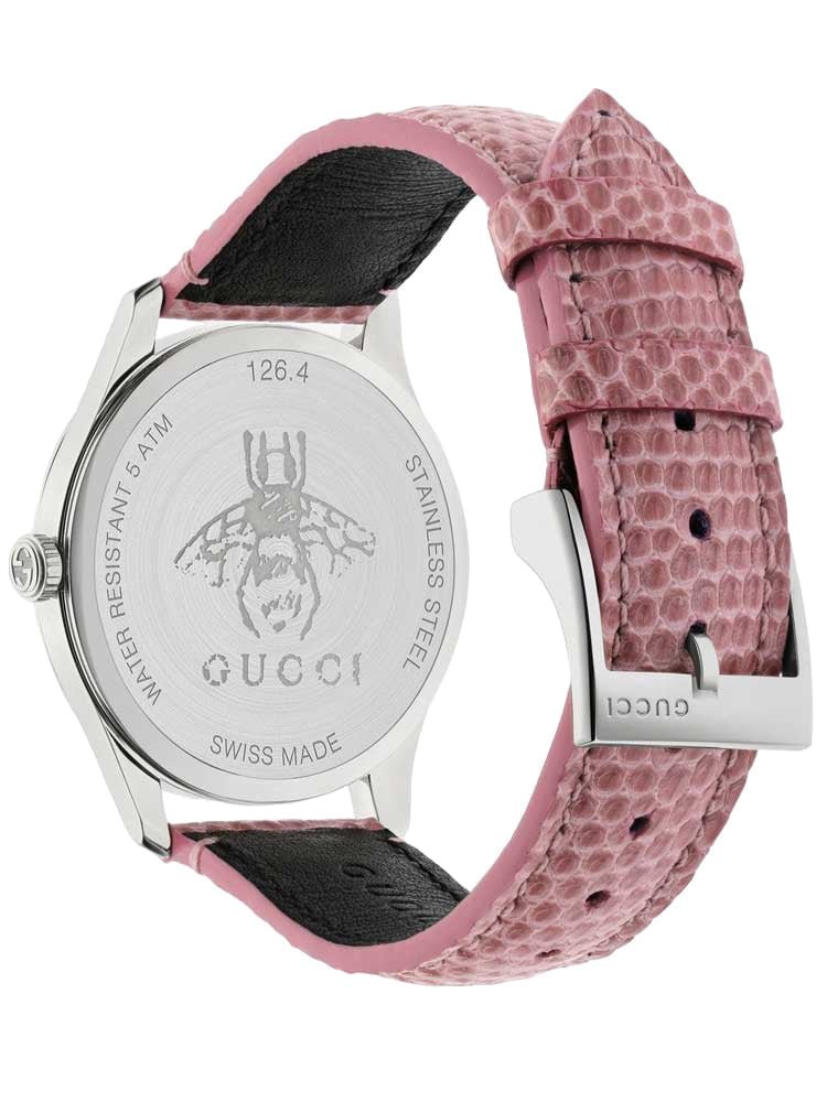 Gucci G-Timeless Moonphase Black Dial Pink Leather Strap Watch For Women - YA1264046 Watches Gucci   