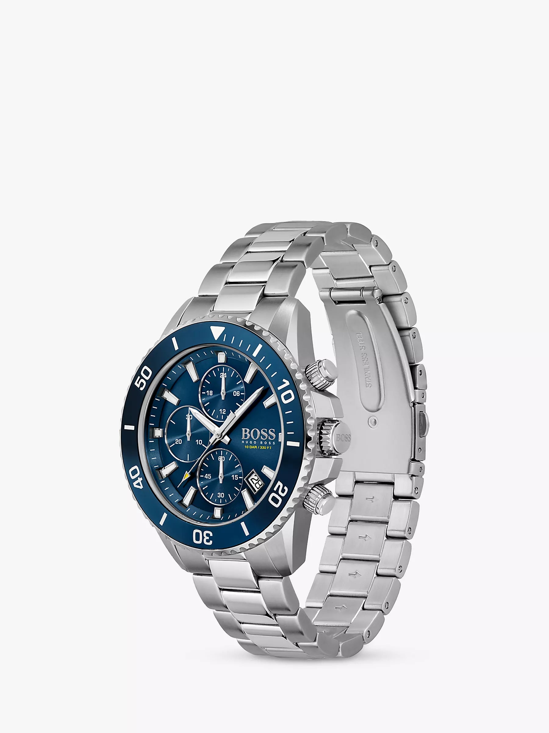 Hugo Boss Admiral Blue Dial Silver Steel Strap Watch for Men - 1513907 Watches Hugo Boss   