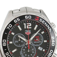 Tag Heuer Senna Chronograph Special Edition Black Dial Silver Steel Strap Watch for Men - CAZ1015.BA0883 Watches Tag Heuer   