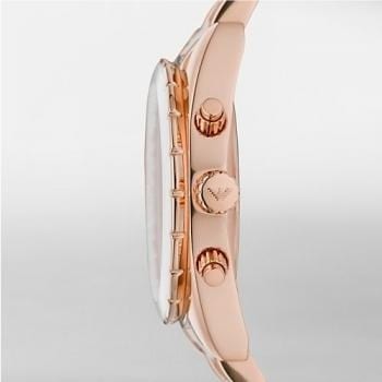 Emporio Armani Sportivo White Dial Rose Gold & White Stainless Steel Watch For Women - AR5942 Watches Emporio Armani   