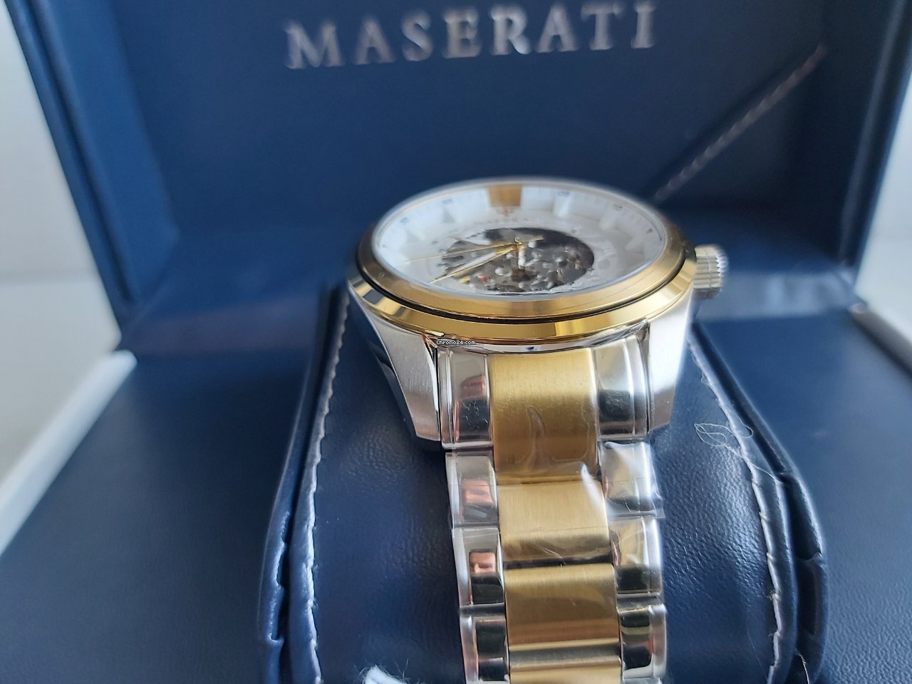 Maserati Traguardo Automatic White Skeleton Dial Stainless Steel Watch For Men - R8823112003 Watches Maserati   