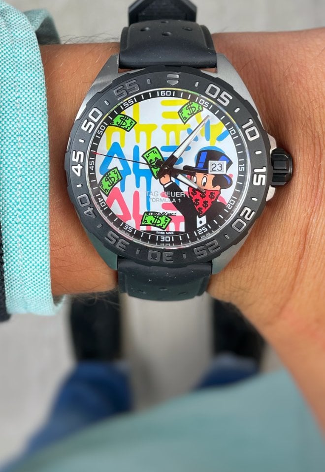 Tag Heuer Formula 1 Alec Monopoly Special Edition Black Rubber Strap Watch for Men - WAZ1117.FT8023 Watches Tag Heuer   