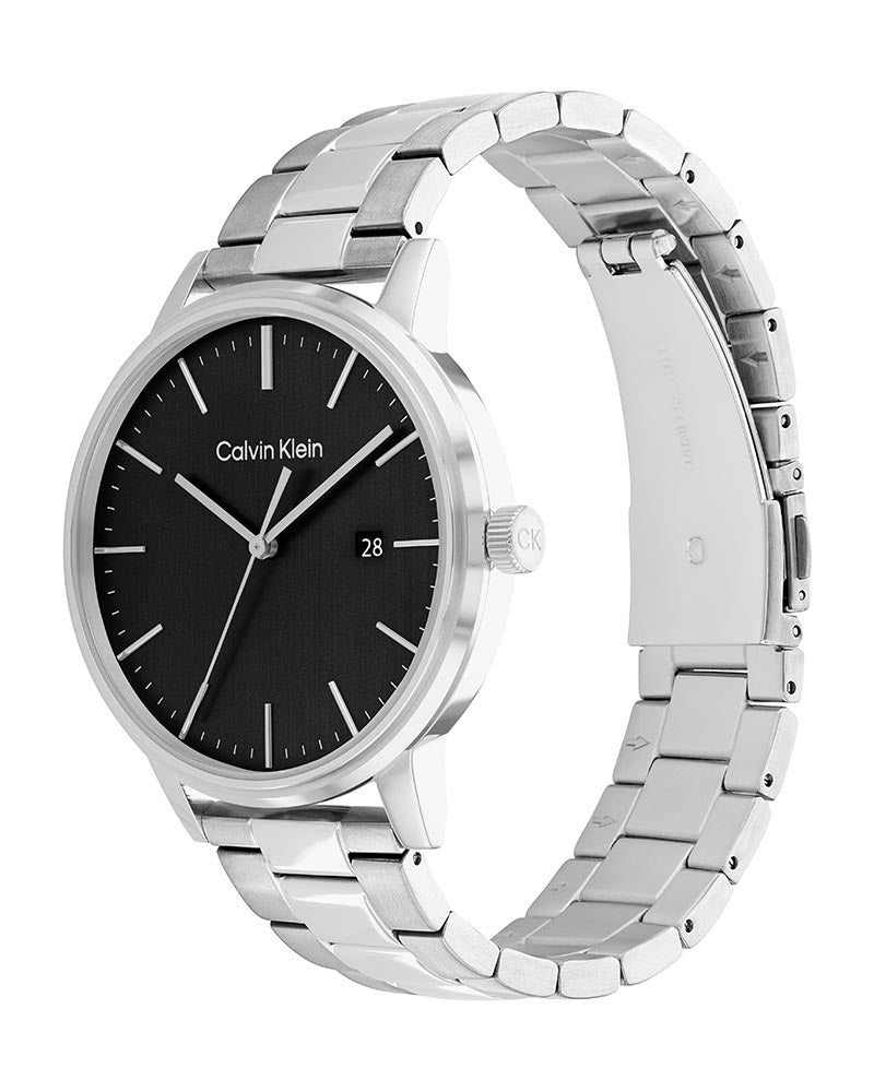 Calvin Klein City Chronograph Black Dial Silver Steel Strap Watch for Men - K2G2G14Y Watches Calvin Klein   