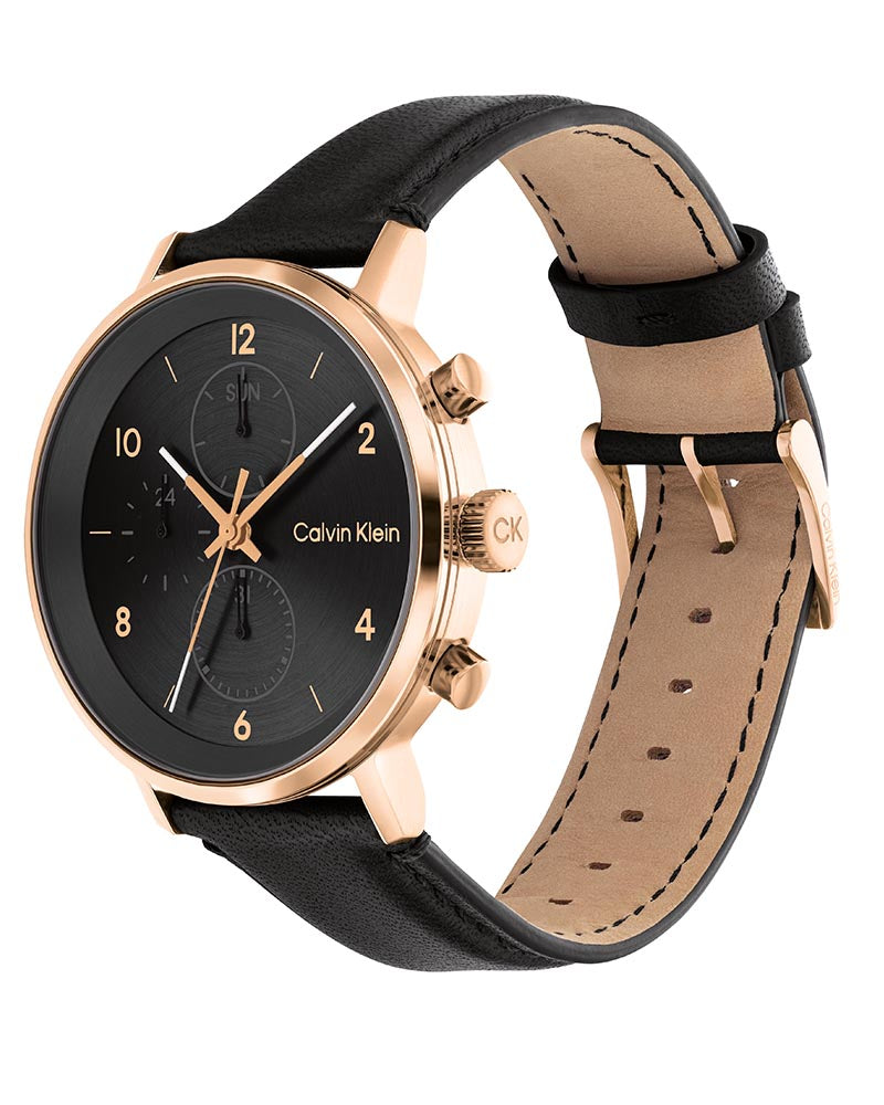 Calvin Klein City Chronograph Grey Dial Brown Leather Strap Watch for Men - K2G276G3 Watches Calvin Klein   