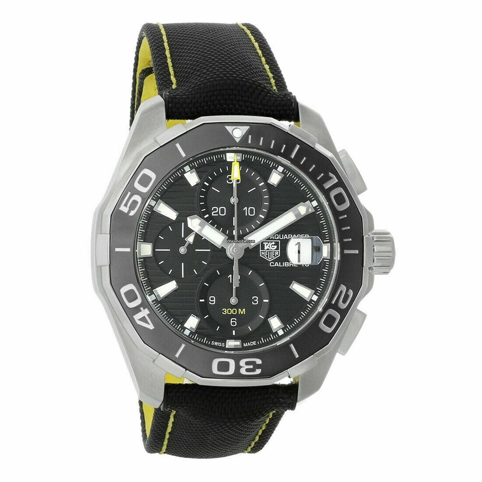 Tag Heuer Aquaracer Automatic Chronograph Black Dial Black Nylon Strap Watch for Men - CAY211A.FC6361 Watches Tag Heuer   