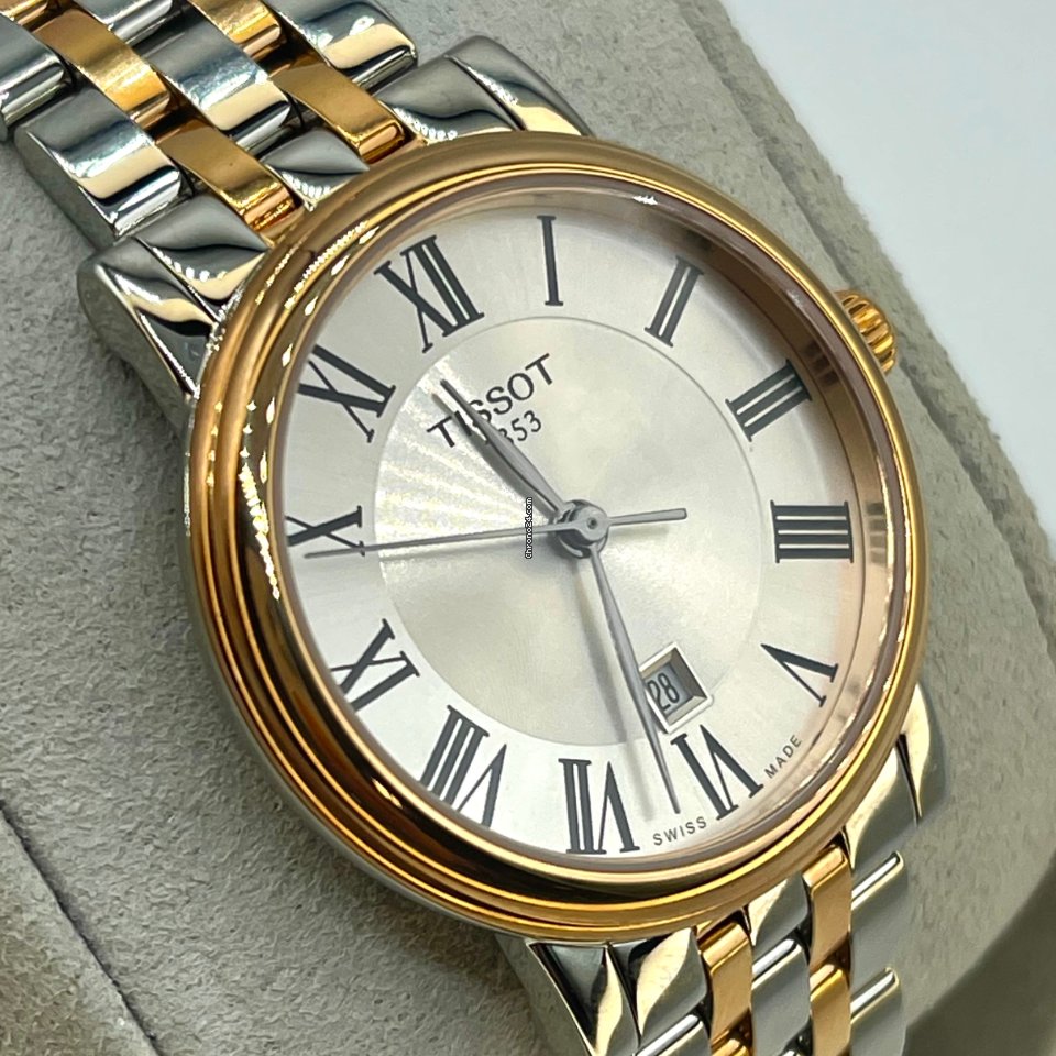 Tissot T Classic Carson Premium White Dial Two Tone Steel Strap Lady Watch For Women - T122.210.22.033.00 Watches Tissot   