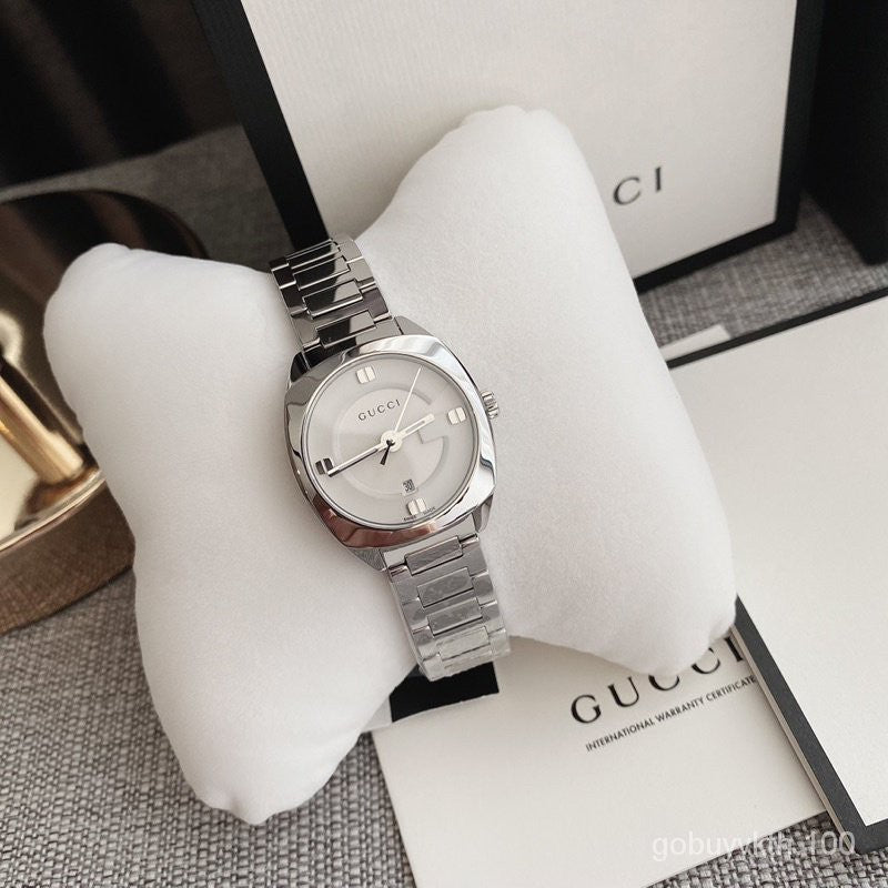 Gucci GG2570 White Dial Silver Steel Strap Watch For Women - YA142502 Watches Gucci   