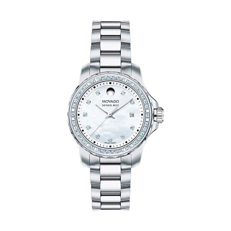 Movado Series 800 29mm Mother of Pearl Dial Diamond Watch For Women - 2600120 Watches Movado   