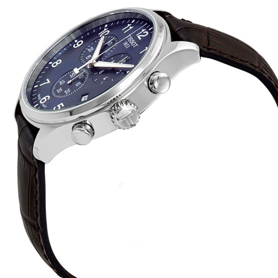 Tissot Chrono XL Classic Blue Dial Brown Leather Strap Watch For Men - T116.617.16.047.00 Watches Tissot   