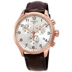 Tissot Chrono XL Classic White Dial Brown Leather Strap Watch For Men - T116.617.36.037.00 Watches Tissot   