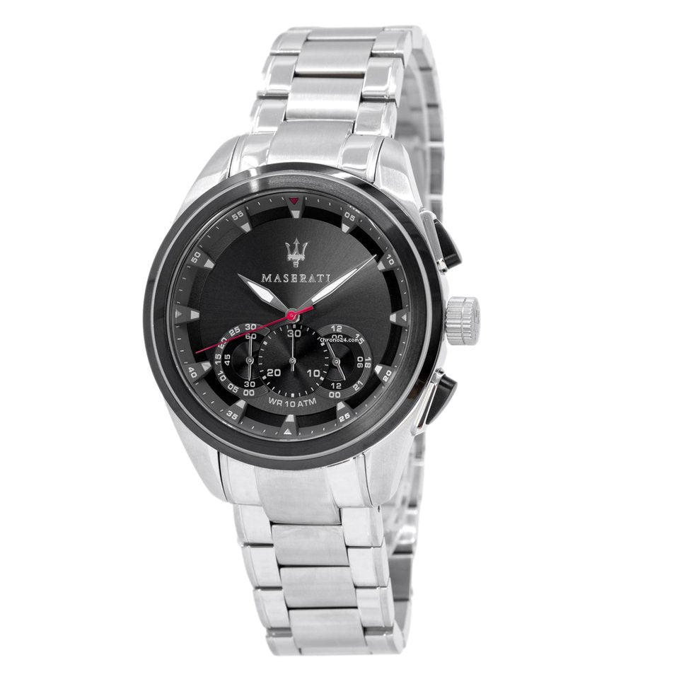 Maserati Traguardo Analog Black Dial Stainless Steel Watch For Men - R8873612015 Watches Maserati   