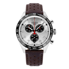 Tissot T Sport PRS 516 Chronograph Silver Dial Brown Leather Strap Watch for Men - T131.617.16.032.00 Watches Tissot   