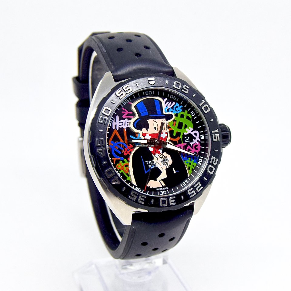 Tag Heuer Formula 1 Alec Monopoly Special Edition Black Rubber Strap Watch for Men - WAZ1117.FT8023 Watches Tag Heuer   