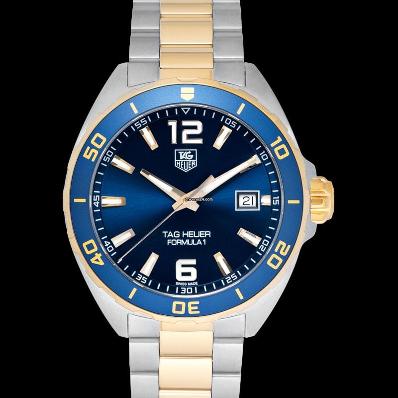 Tag Heuer Formula 1 Analog Quartz 41mm Blue Dial Two Tone Steel Strap Watch for Men - WAZ1120.BB0879 Watches Tag Heuer   