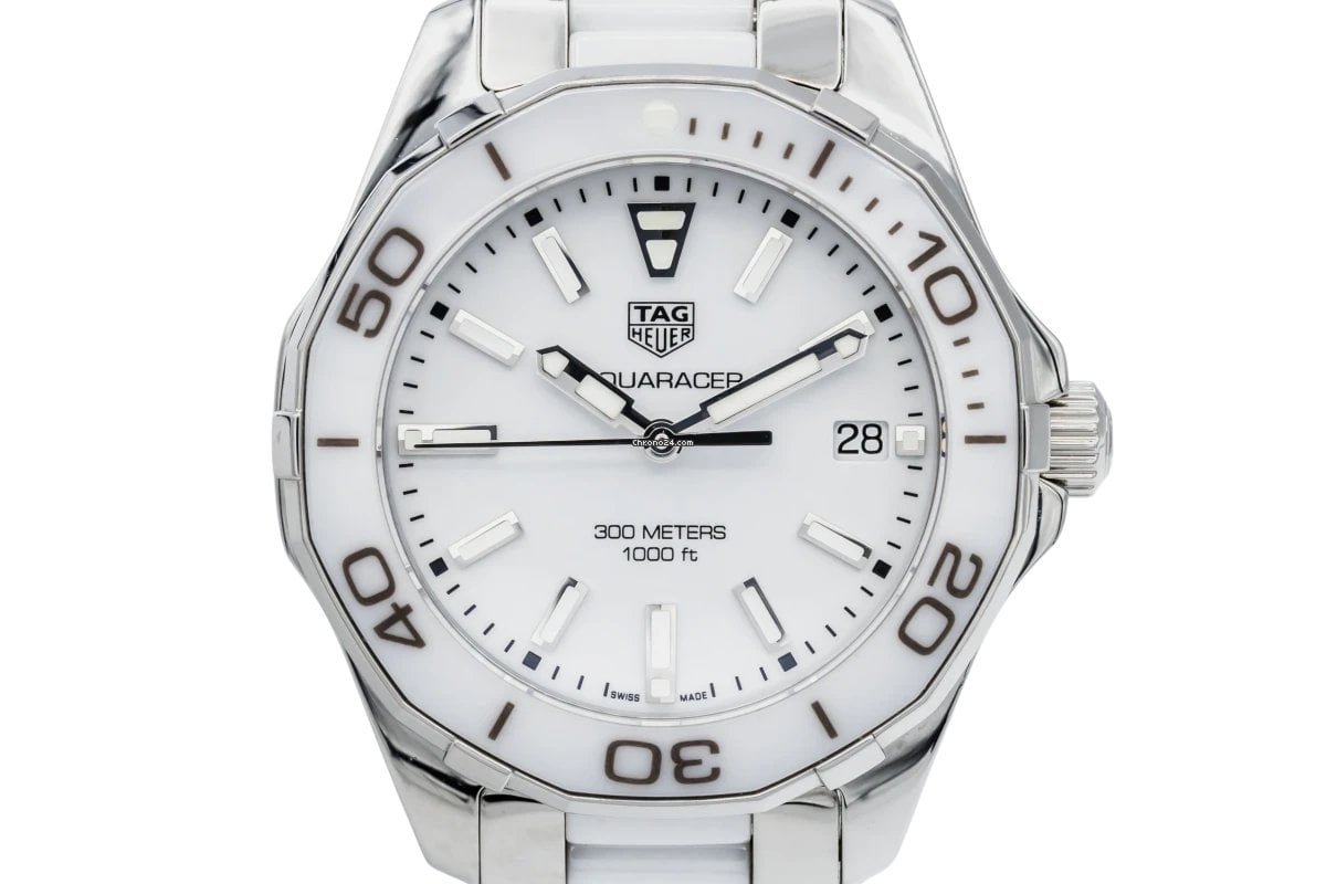 Tag Heuer Aquaracer Quartz 35mm White Dial Two Tone Steel Strap Watch Women - WAY131B.BA0914 Watches Tag Heuer   