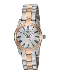 Tissot T Wave Mother of Pearl Dial Two Tone Stainless Steel Strap Watch For Women - T112.210.22.113.01 Watches Tissot   