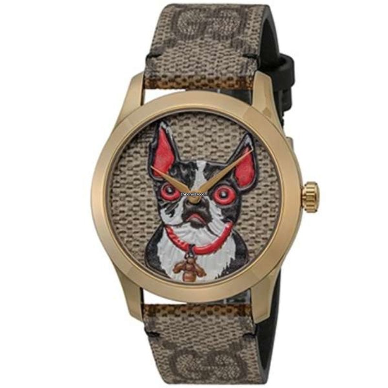 Gucci G Timeless Brown Dial Brown Leather Strap Watch For Women - YA1264056 Watches Gucci   