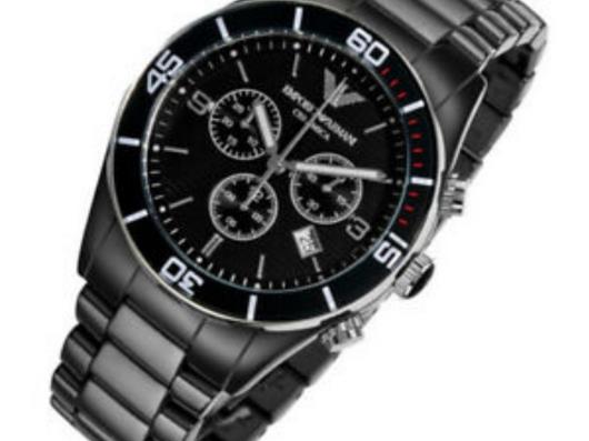 Emporio Armani Black Ceramic Chronograph Black Dial Watch For Men - AR1421 Watches Emporio Armani   