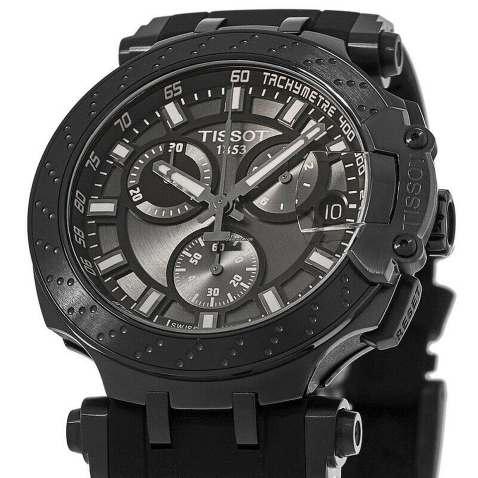 Tissot T Race Chonograph Anthracite Dial Black Silicon Strap Watch For Men - T115.417.37.061.03 Watches Tissot   
