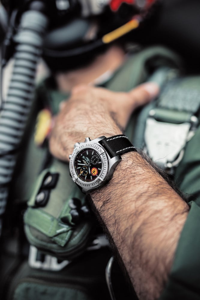 Breitling Avenger Chronograph 45mm Swiss Air Force Team Black Dial Black Nylon Strap Watch for Men - A133171A1B1X1 Watches Breitling   