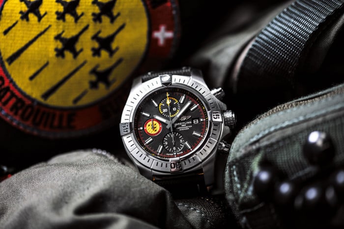 Breitling Avenger Chronograph 45mm Swiss Air Force Team Black Dial Black Nylon Strap Watch for Men - A133171A1B1X1 Watches Breitling   