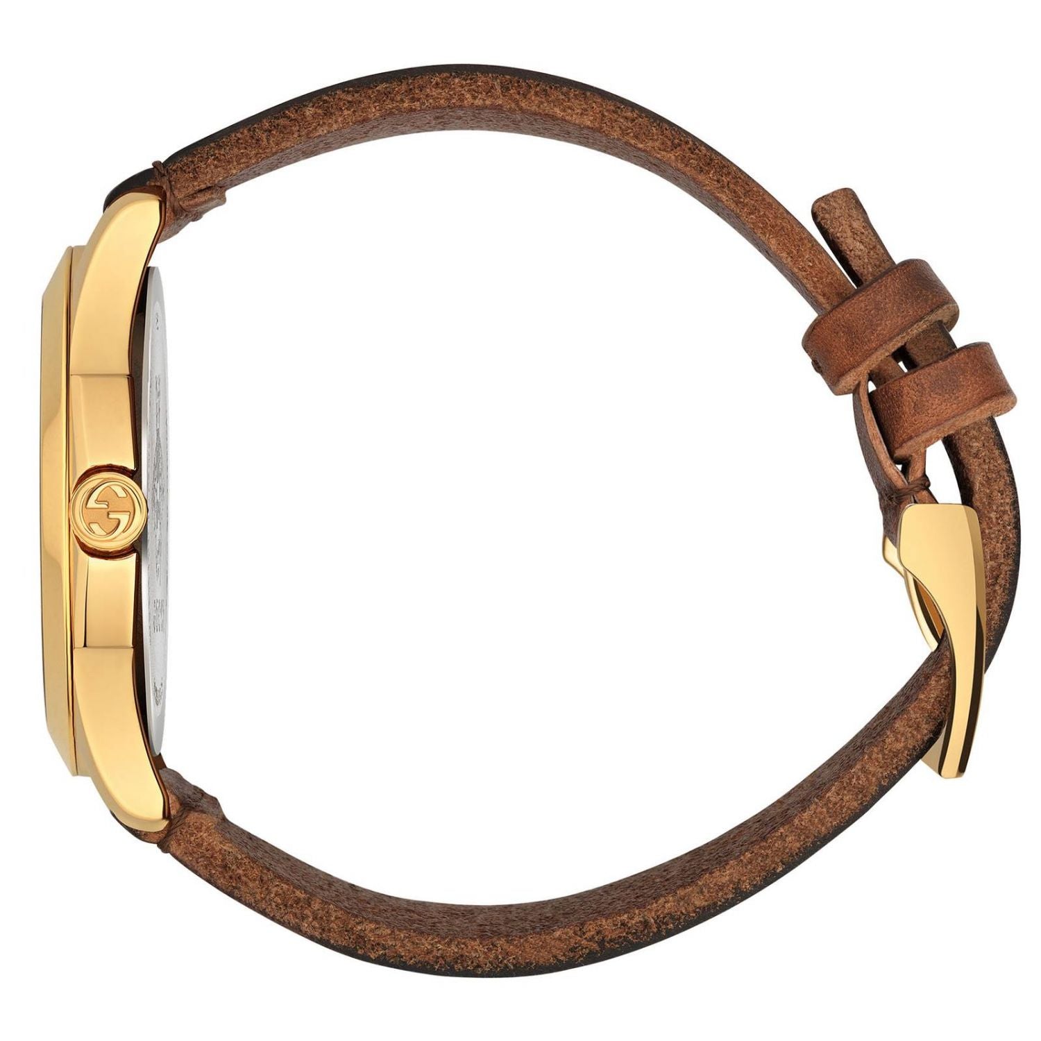 Gucci Le Marche Des Merveilles Green and Red Dial Brown Leather Strap Unisex Watch - YA1264012 Watches Gucci   