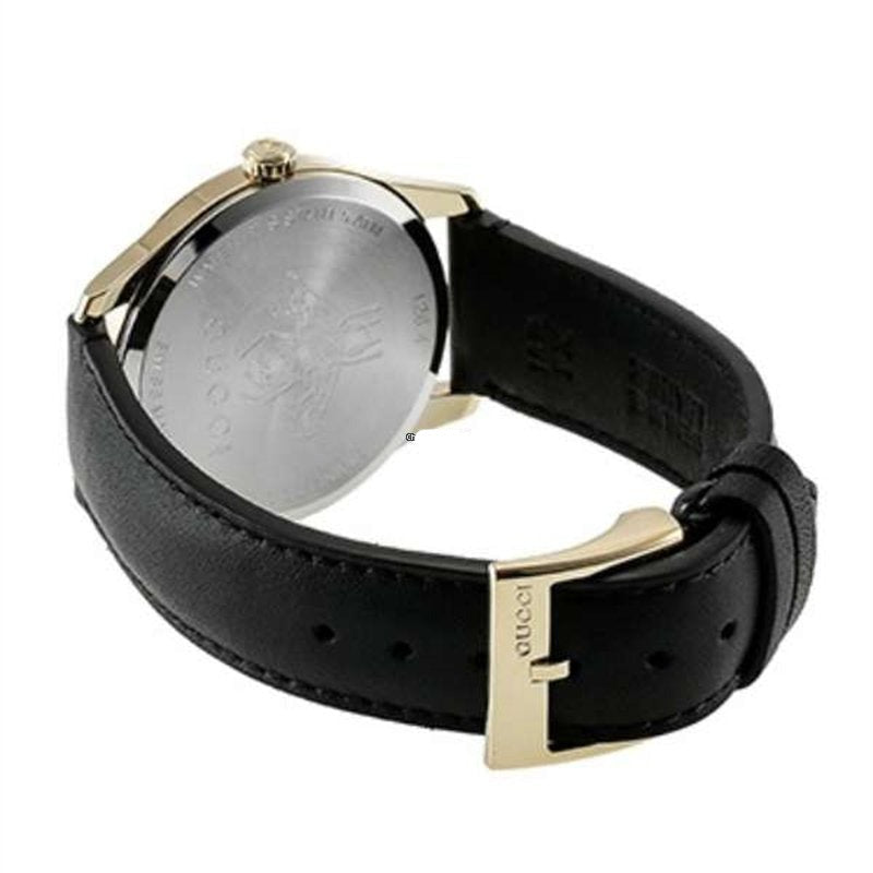 Gucci G-Timeless Mother of Pearl Dial Black Leather Strap Watch For Women - YA1264044 Watches Gucci   