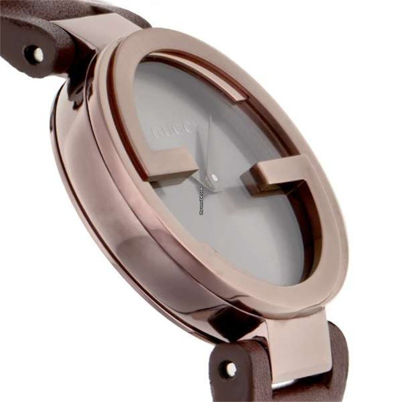 Gucci G Interlocking Brown Dial Brown Leather Strap Watch For Women - YA133504 Watches Gucci   