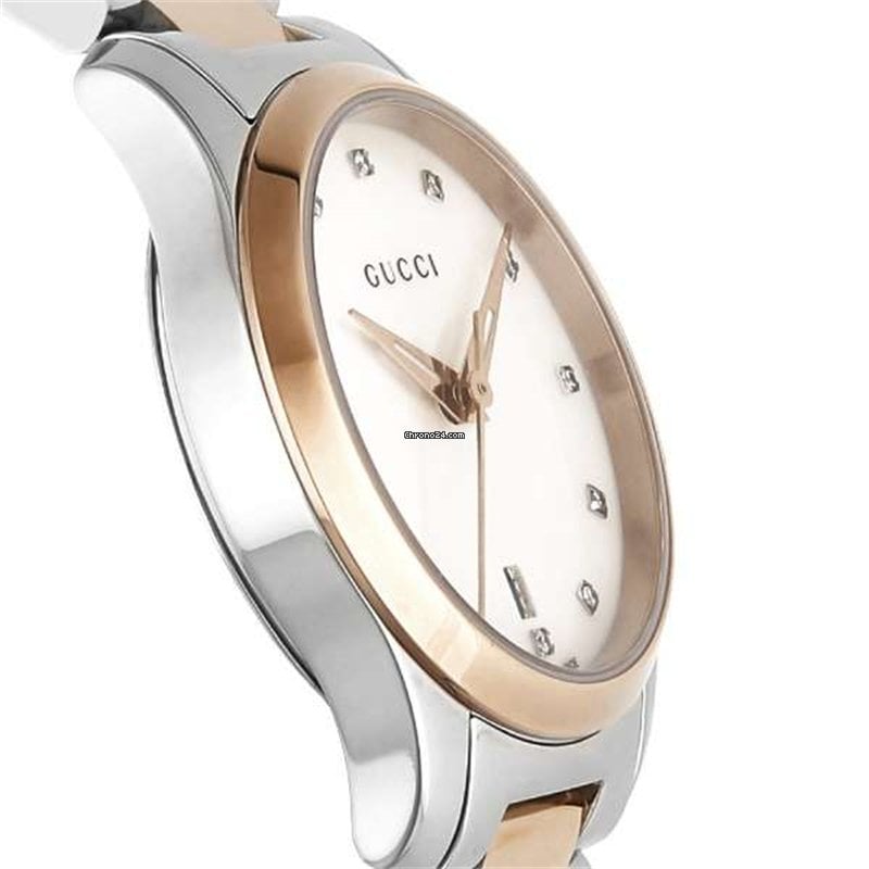 Gucci G Timeless Mother of Pearl Dial Two Tone Steel Strap Watch For Women - YA126544 Watches Gucci   