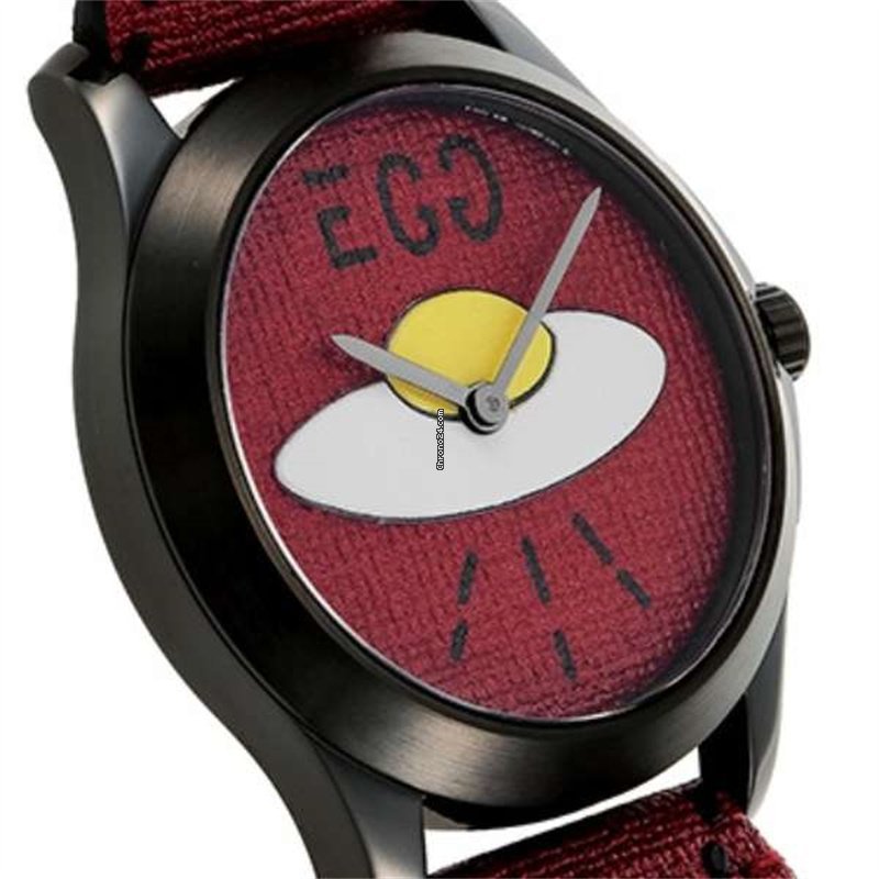 Gucci G Timeless Ghost UFO Red Dial Red Leather Strap Watch For Men - YA1264023 Watches Gucci   