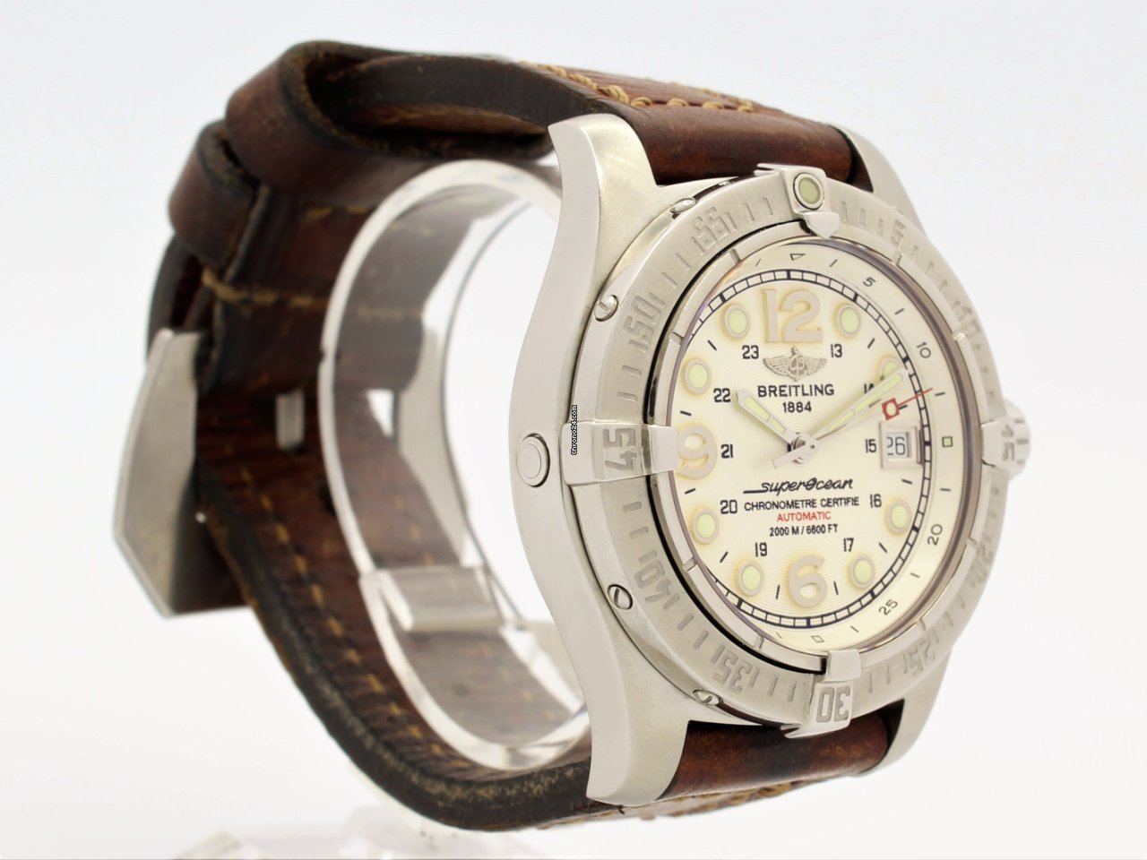 Breitling Colt Automatic 44mm Brown Leather Strap Mens Watch - A1738811/G791/437X Watches Breitling   