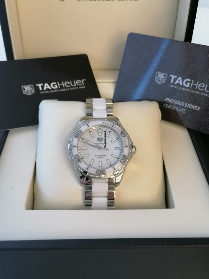 Tag Heuer Aquaracer Quartz 35mm White Dial Two Tone Steel Strap Watch Women - WAY131B.BA0914 Watches Tag Heuer   